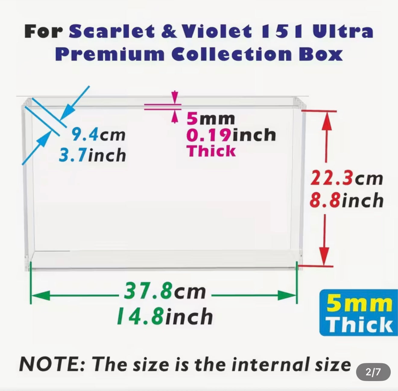 Acrylic Case for 151 Scarlet Violet and NEW Charizard UPC Phantasmal Flames (Fit Same size)