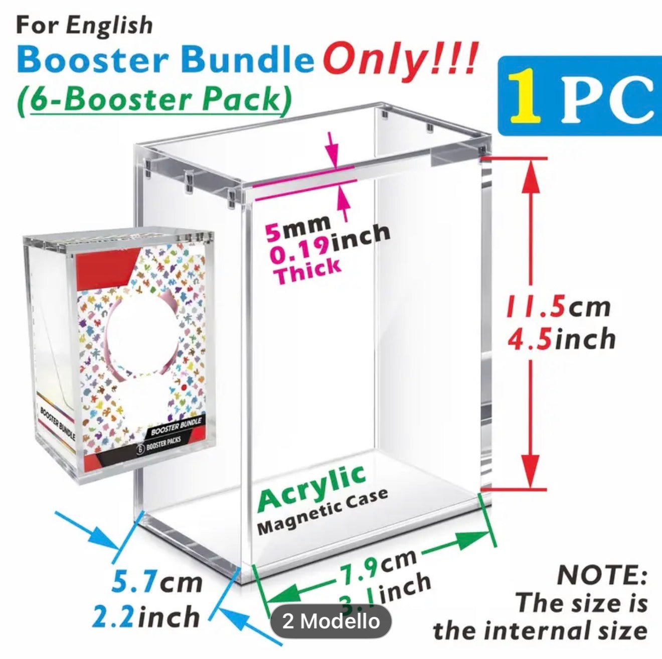Acrylic Case for single booster bundle Pokemon - 6 packs box