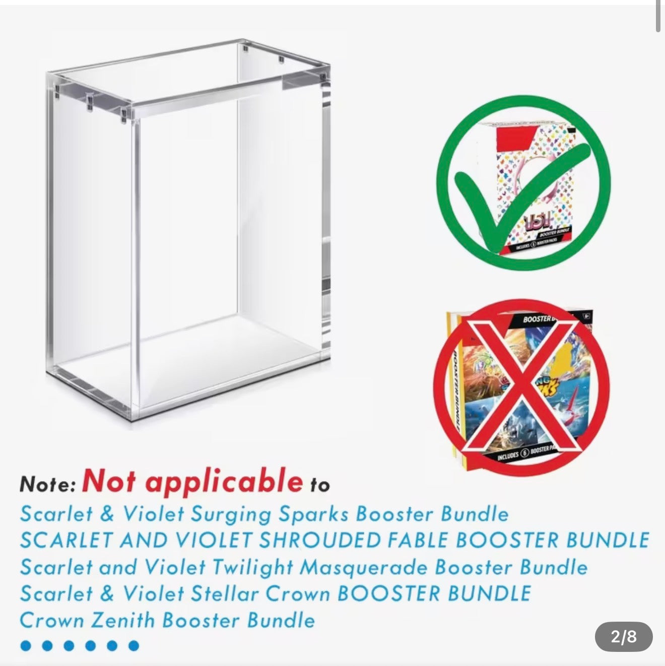 Acrylic Case for single booster bundle Pokemon - 6 packs box
